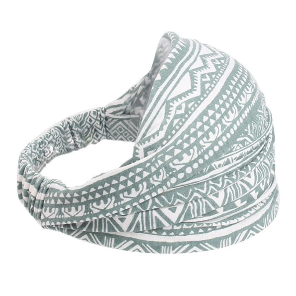 

Womens Bohemian Wide Cotton Stretch Headband Turban Bandana Sports Yoga Hairband