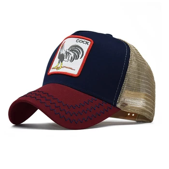 

Animal Embroidery Baseball Cap Unisex Couple Summer Mesh Hats Ponytail Breathable Cap Men Trucker Hip Hop Streetwear Dad Caps