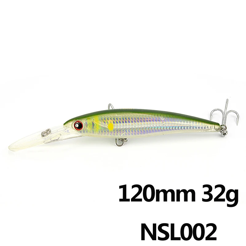 Приманка для рыбалки NOEBY 120 мм/32 г плавающая 0-5 м Троллинг супер гольян 3X VMC тройные крюки, твердая наживка 9046 - Цвет: NSL002-120