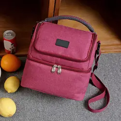 Изолированная сумка-холодильник, двойная молния, можно носить в руке, сумки через плечо, сумки для путешествий для пикника на открытом