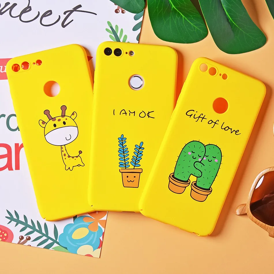 TOMKAS Cute Cartoon Giraffe Case on for Huawei Honor 9 Lite 10 Floral Yellow Hard Phone Case on Honor 7A 7C 7A Pro Back Cover    (5)