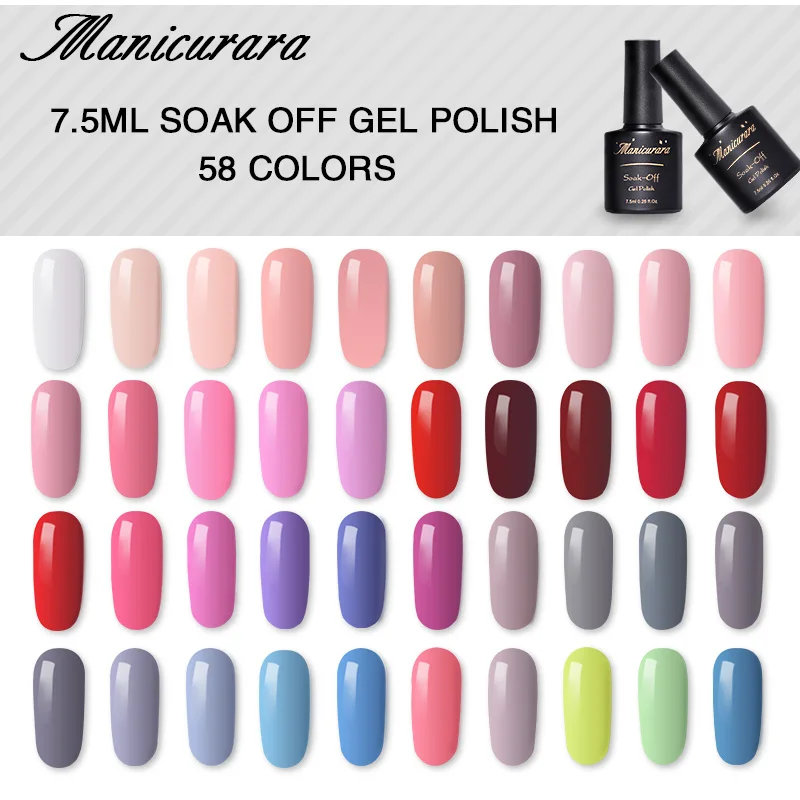 

Manicurara 7.5ml 58 Pure Gel Nail Polish Nude Pink Soak Off UV Gel Varnish Semi-permanent Nail Art Gel Polish Manicure Top Coat