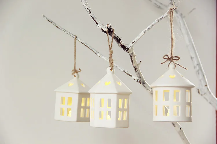 Керамическая лампа дымоход подсвечник украшение мебели Рождественская свеча подарок винтажный домашний декор