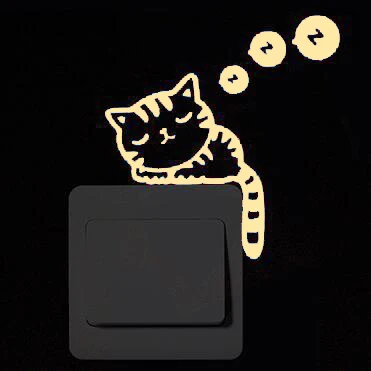 Orange light 07 Новая луна фея мультфильм светящийся Переключатель наклейка светится в темноте Звезда стикер на стену с кошкой Украшение Наклейка s домашний декор гостиной - Цвет: Orange light 07