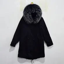 Модные длинные стильные мужские черные меховые толстовки с мехом енота Mr женский мех одежда