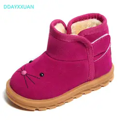 Ботинки для девочек Новинка зимы бренд детская обувь Теплые ботильоны модные детские ботинки обувь дети снегоступы Детские Плюшевые