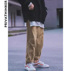 Privathinker Мужские Винтажные брюки карго 2018 мужские s Уличная джоггеры брюки мужские хип-хоп корейские брюки цвета хаки модные комбинезоны