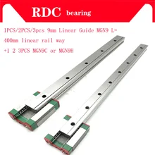 1,2,3pcs 9mm Linear Guide MGN9 L= 400mm High quality linear rail way + MGN9C or MGN9H Long linear carriage for CNC XYZ Axis 9mm for linear guide mgn9 550mm l 550mm for linear rail way mgn9c or mgn9h for long linear carriage for cnc x y z axis