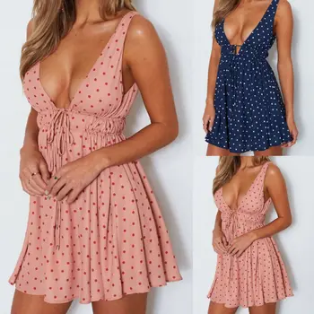 

Boho Summer Women's Bikini Cover Up Short Evening Party Cocktail Casual Beach Dress Sundress Plus Size Sexy Lady Suit
