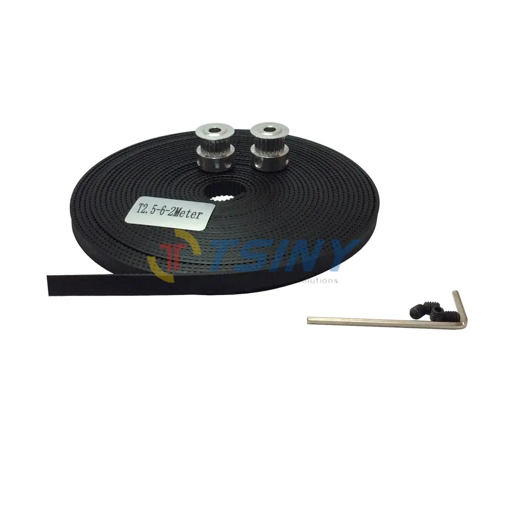 T2.5 Timing Belt Pulley Kit 2 Meter Open Ended Timing Belts Width 6mm