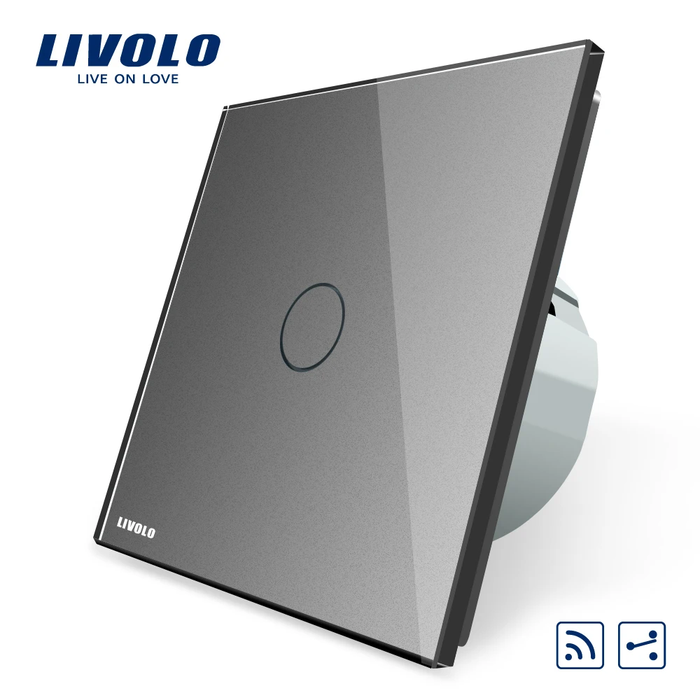 

Livolo EU Standard Wireless Switch 1 Gang 2 Way/3 Way AC 220~250V dual remote light switch,C701SR-1/2/3/5,no remote controller