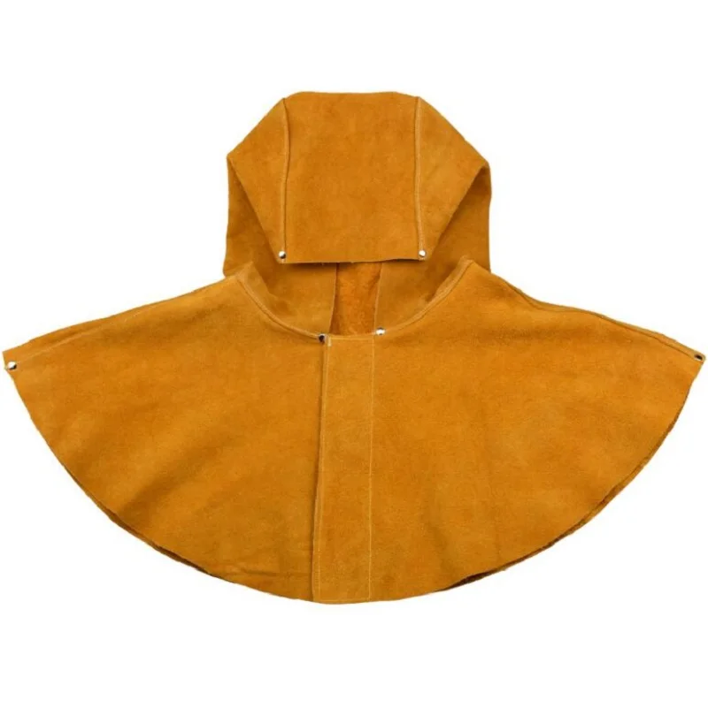Wear-resistant Cowhide Welding Hat Cloak of Welder Clothing High Temperature Resistant Welder Working Head Shoulder Protective