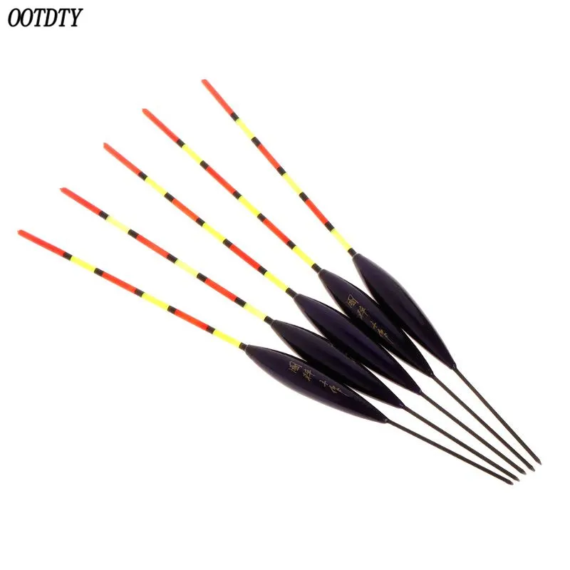 

5 Pcs/Set Fishing Float Buoy Barr Wood Fluorescent Tail Stick Floating Wooden Tackle Ice Fishing Carp Luminous Accessories