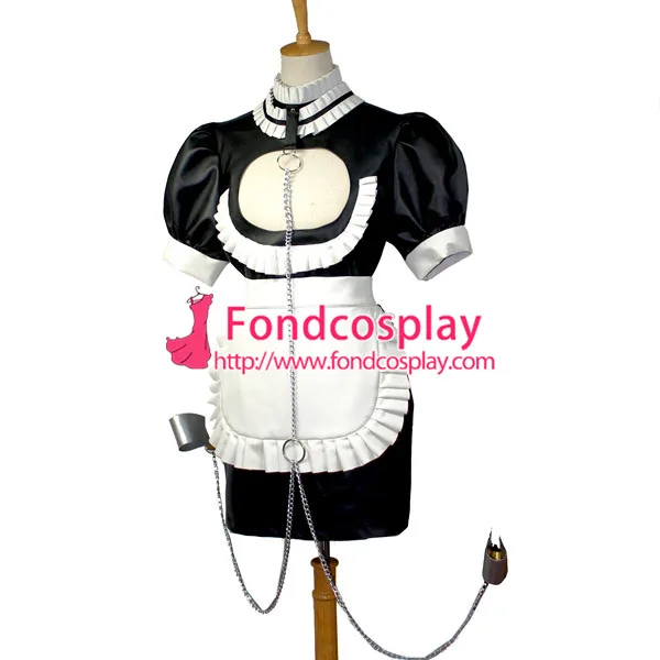 

Sexy Sissy Maid Dress Faux Leather Dress Lockable Uniform Cosplay Costume Custom-made[G829]