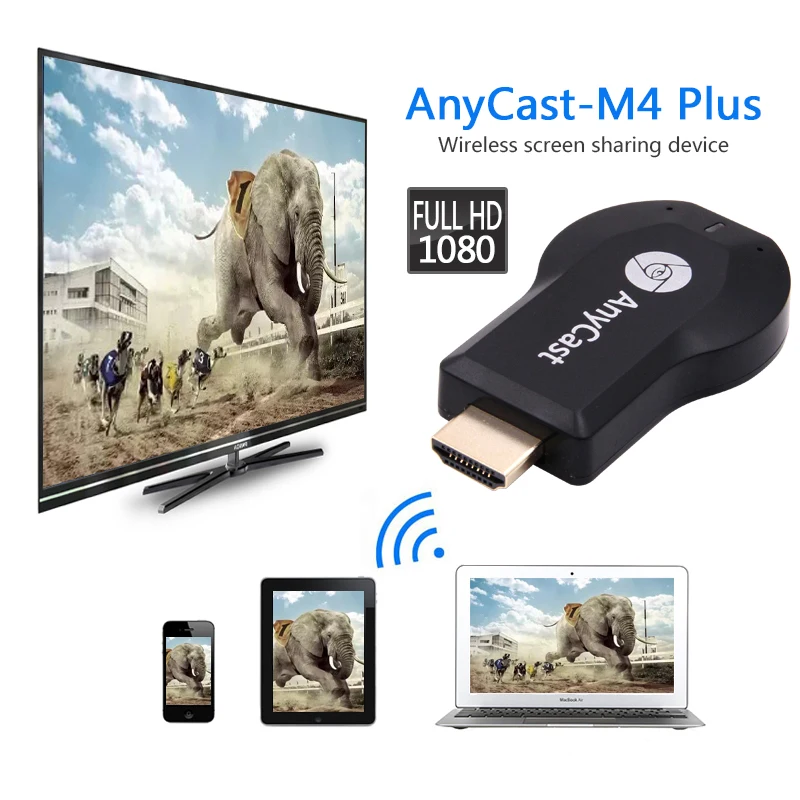 1 шт. Anycast m4plus Chromecast 2 зеркальных нескольких тв-переходник для Android ios хром литой HDMI WiFi ключ 1080 P новейший