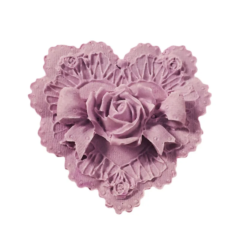 Любовь сердце роза цветок лук силиконовые формы для мыла DIY шоколадная форма для мыла принадлежности для изготовления 3d ручной работы Инструменты для украшения тортов из мастики
