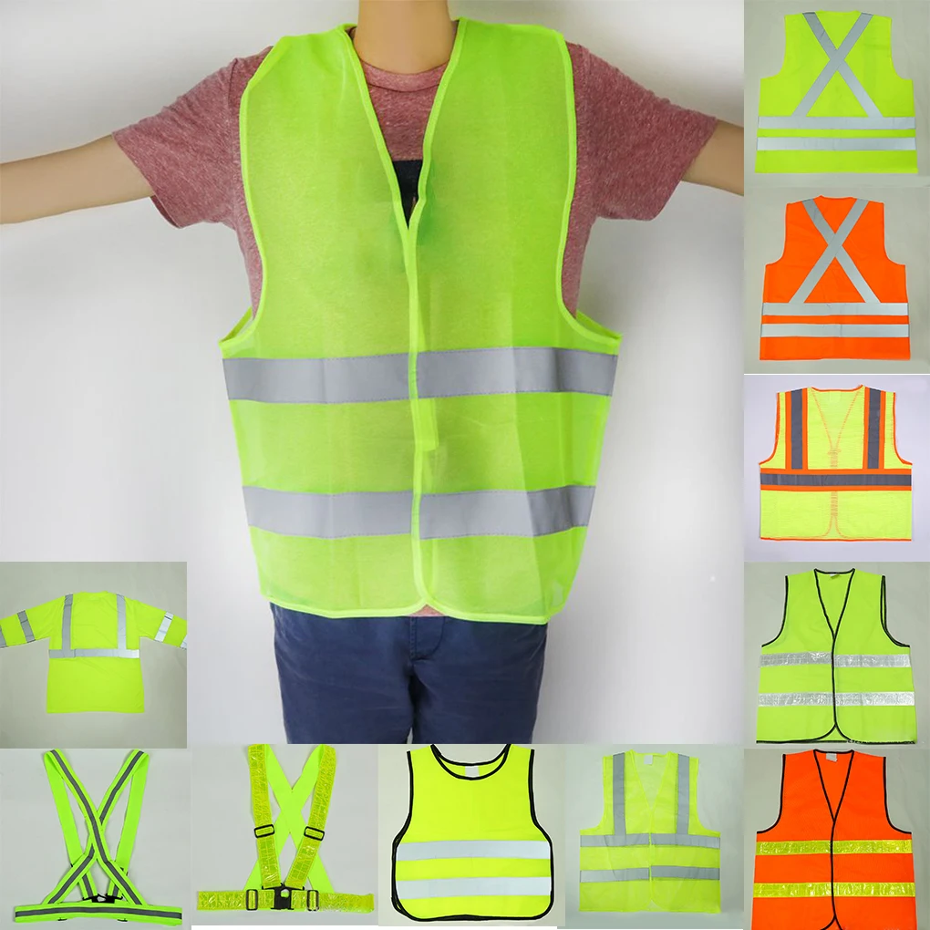 Жилет Мотоцикл высокая видимость безопасности светоотражающий жилет Hi Viz Предупреждение жилет светоотражающие полосы куртка