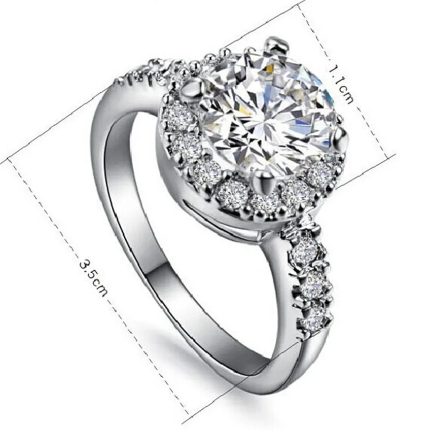 Тест положительная гарантия 2Ct 8,0 мм круглая огранка муассанит обручальное кольцо цельное 925 пробы Серебряное женское кольцо белого золота