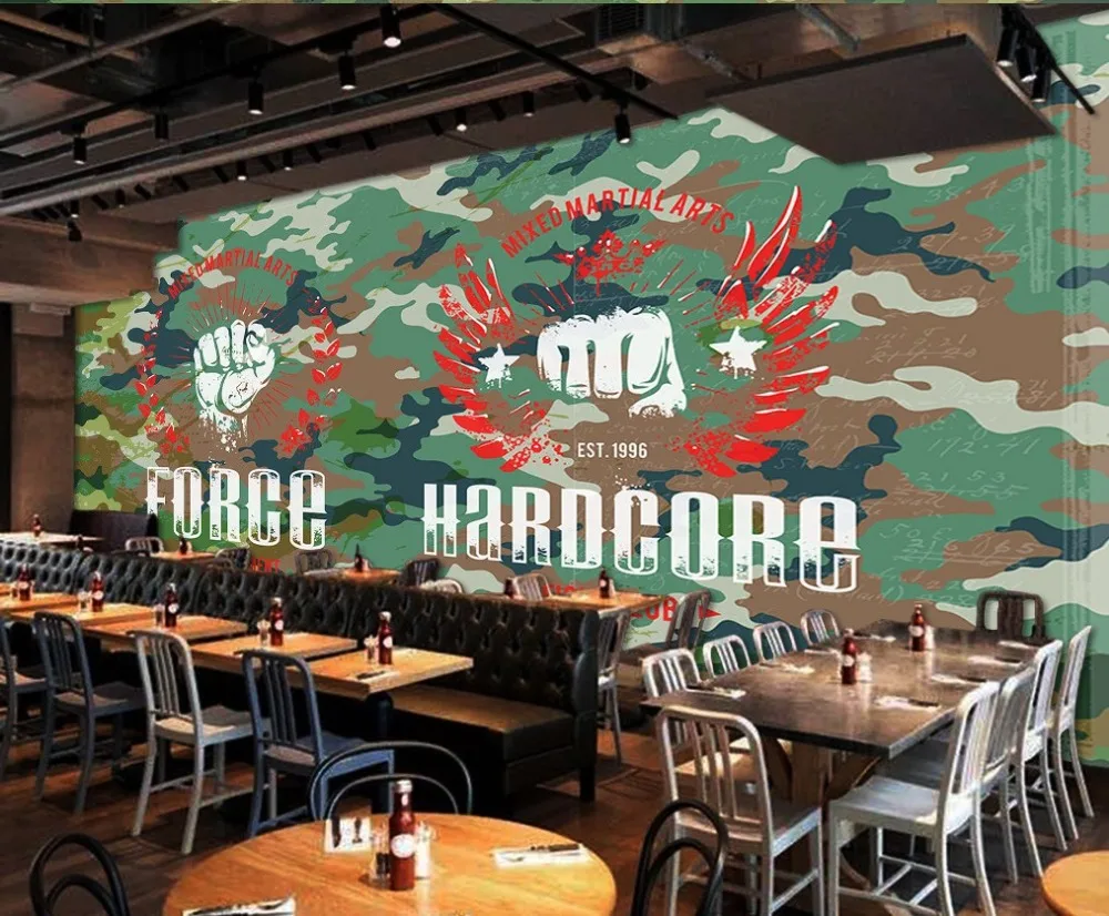 

Free shipping custom wallpapers Fist camouflage background wall graffiti carton game green 3d wallpaper murals custom