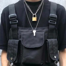 Крутой панк готический Мужской Женский унисекс 2 в 1 тяжелая цепь чокер с квадратным замком металлическое ожерелье для ключей