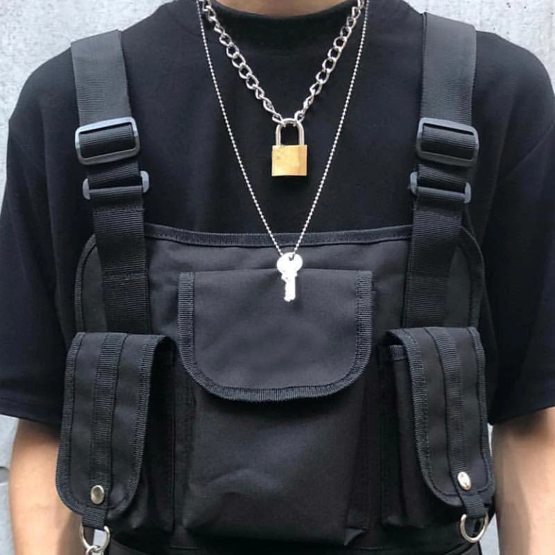 Prix Cool Punk gothique hommes femmes unisexe 2 en 1 chaîne robuste Choker Squre serrure collier métal lien clé collier