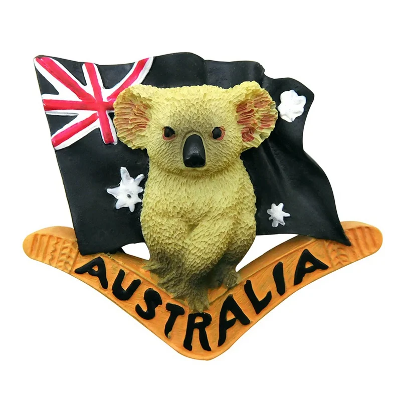 

1Pcs 3D High Quality Handmade Fridge Magnet Cute Koala Australian Flag And Country Creative Refrigerator Sticker
