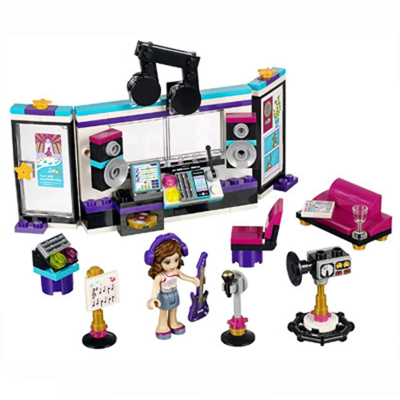 

10403 175pcs Friends Building Blocks Sets Pop Star Music Recording Studio Girl Olivia Lepin Bricks Kids Toys Compatible 41103