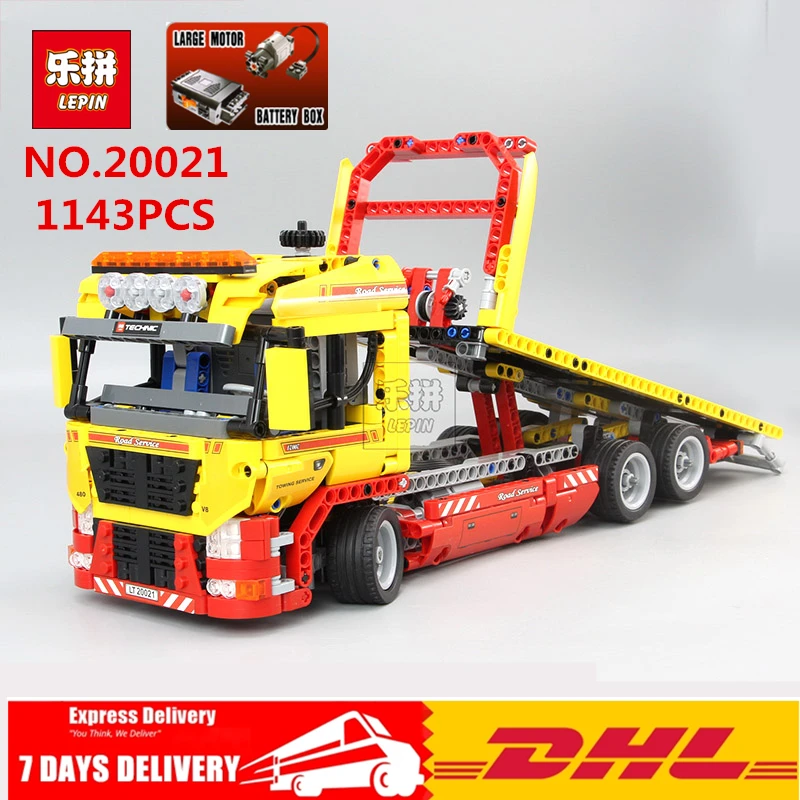 

IN STOCK Lepin 20021 1143 PCS Flatbed trailer Model Building blocks Bricks Compatible Toy Gift Educational Car 8109
