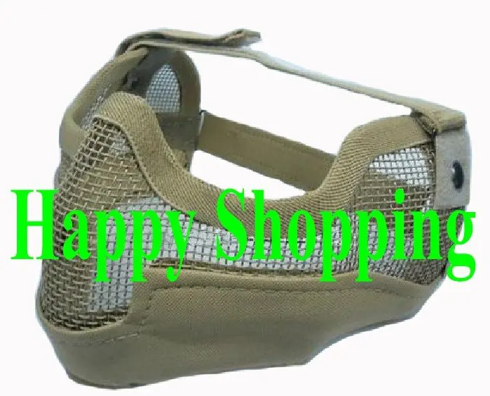 

Tactical Metal mesh half face airsoft protect wargame google mask cover for hunting Sand