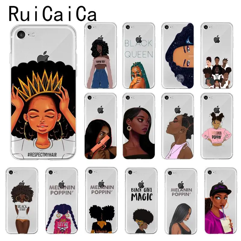 Чехол для телефона Ruicaica Black Girl Magic Melanin Poppin высокого качества iPhone X XS MAX 6 6S 7 7plus 8 8Plus 5