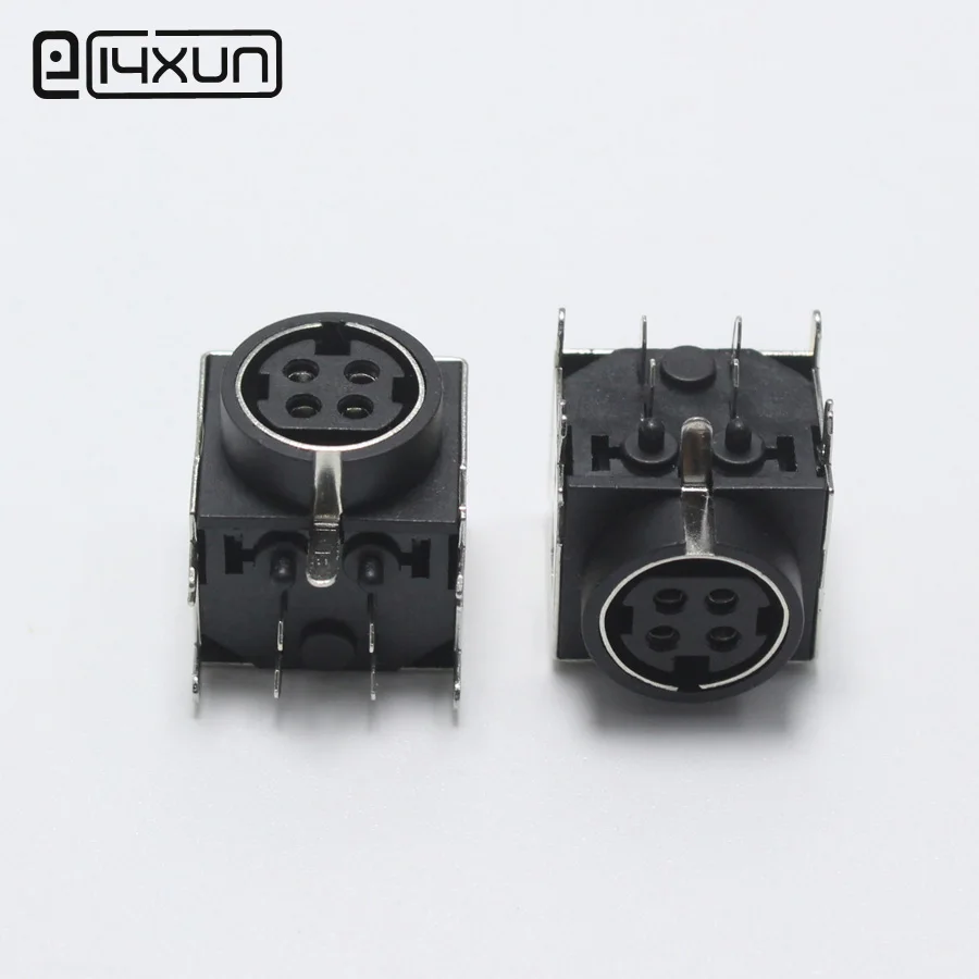 

2pcs DIN 4 Pin Female Jack Adapter PCB Panel Mount Solder Chassis Connector Nickel Plated S Terminal