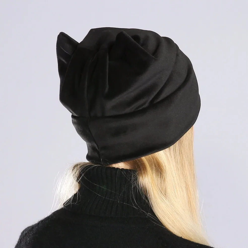 Geebro зимняя женская велюровая клетчатая вязаная шапка с ушами, Весенняя теплая вязаная шапка для женщин Skullies, женская шапка для девочек, JS283