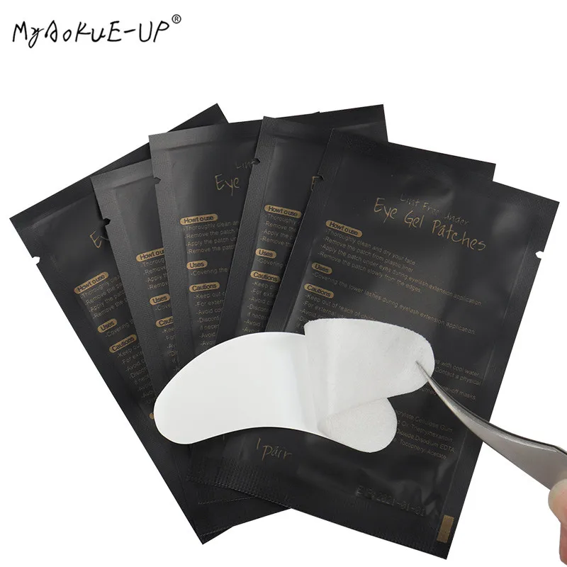 50 pairs Gel Eye Patches For Eyelash Extension Under Eye Pads Eyelash Paper Patches Tips Sticker Makeup Tools