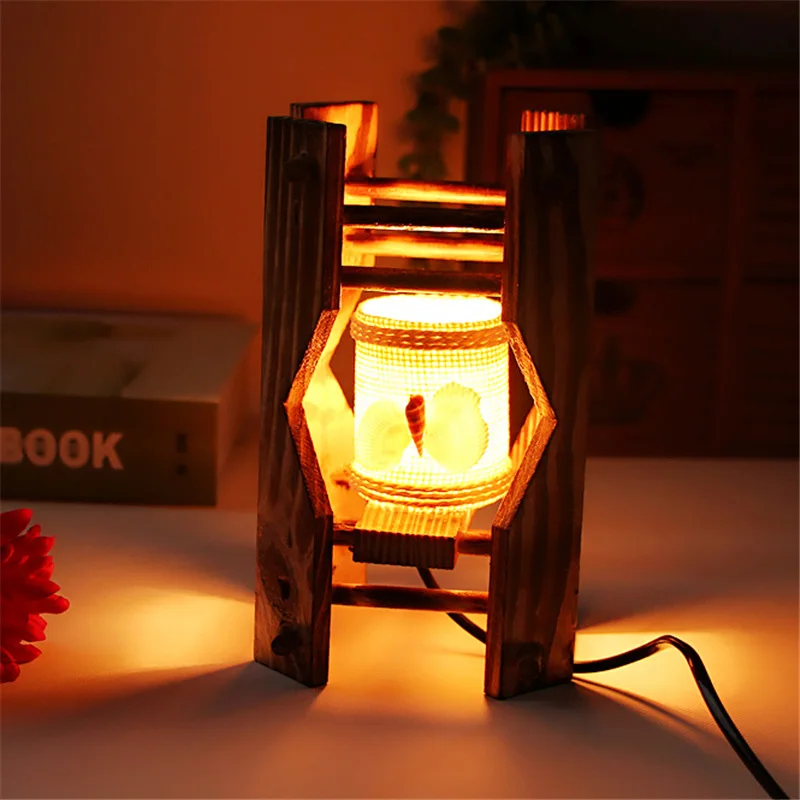 

Creative Mediterranean Retro Wooden Lamp Night Light Accessories Birthday Lamp Night Light Home Decoration Bedroom Living Room