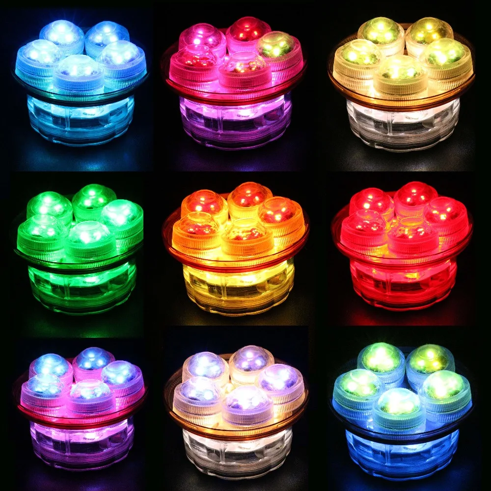 

1pc Underwater twist RGB led light Submersible floralytes Remote Control waterproof candle Tea lights wedding Xmas party Lamps