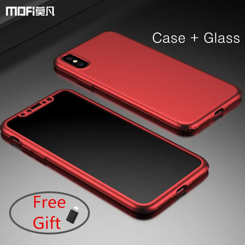 For iphone X case full cover front back set for iphoneX case red PC hard luxury for X edition