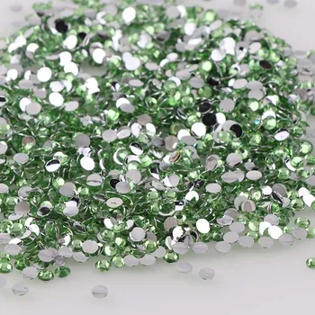 

Light Green 10000pcs 2mm/3mm/4mm/5mm Round Resin Flatback Rhinestones For DIY Nail Art/Jewelry Decoration