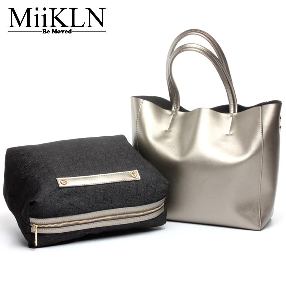 

MiiKLN Big Size Cow Split Leather Solid Women Handbag Casual Tote New Design Female Shoulder Larger Bag Crossbody Totes Bag