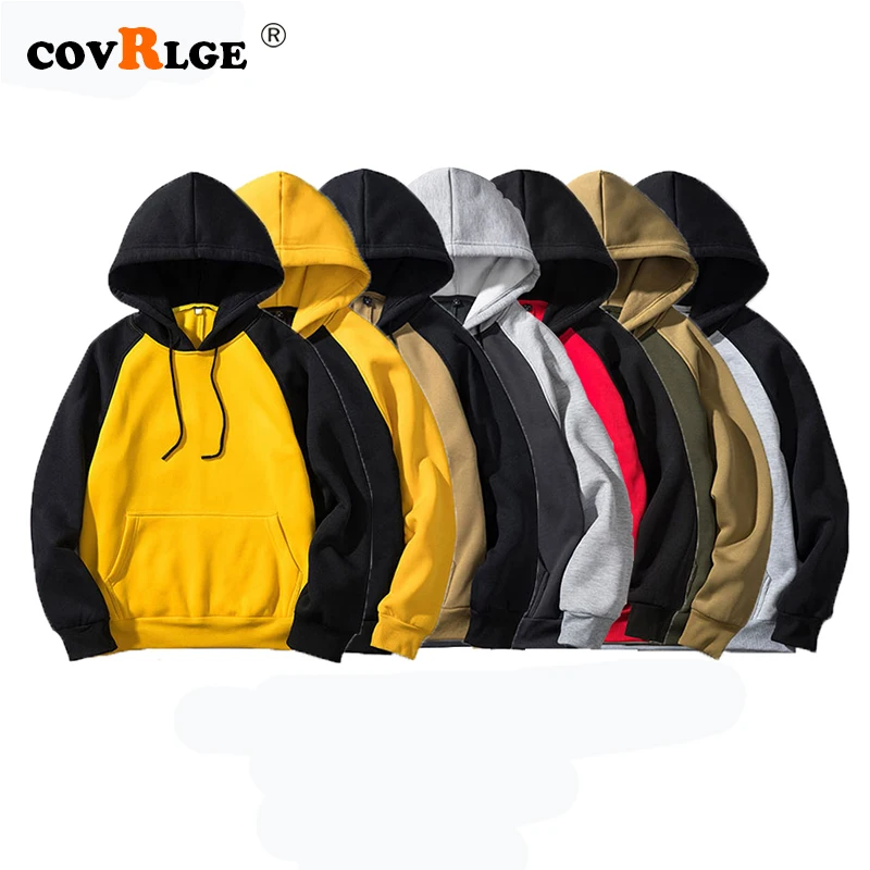 

Covrlge 2019 Brand Streetwear Patchwork Hoodie Men Hip Hop Hooded Solid Slim Fit Casual Hoody Mens Hoodies Sweatshirts EU Size