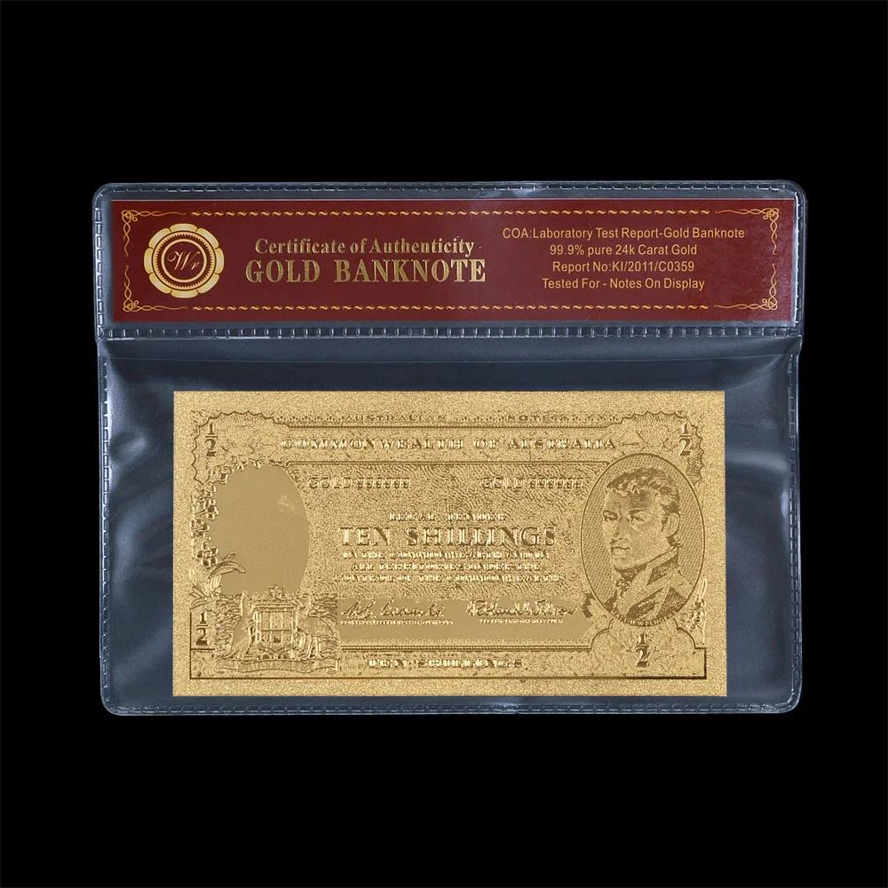 Австралия самый старый 1/2 фунтов чистого золота банкнота Майларовый рукав упакованы хорошие репродукции Artware