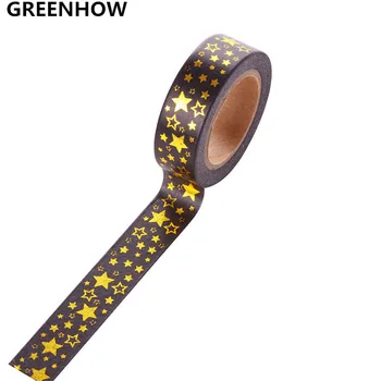 

GREENHOW Christmas Star Foil Washi Tape Japanese Stationery 1.5*10meter Kawaii Masking Tape Adhesiva Decorativa School 1020