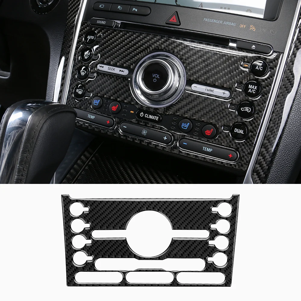 Carbon Fiber Interior Water Cup Panel Cover Trim For Ford