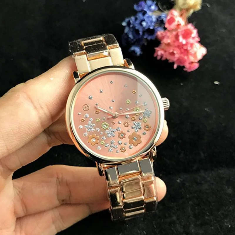

Reloj Montre Bracelet Wristwatch Flower Ladies Dress Full Diamond Watch Luxury Brand Gold Wristwatches For Women Watches Clock
