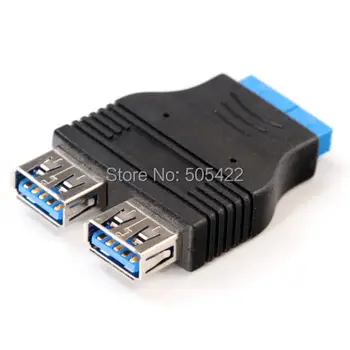 

Motherboard 20 Pin Header Female to Dual USB 3.0 Type A-Female Adapter Connector