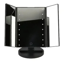 Портативный складной настольный светодиодный светильник с тремя лампами, светящееся зеркало для макияжа, косметическое зеркало, Регулируемый Настольный светильник, зеркало для макияжа
