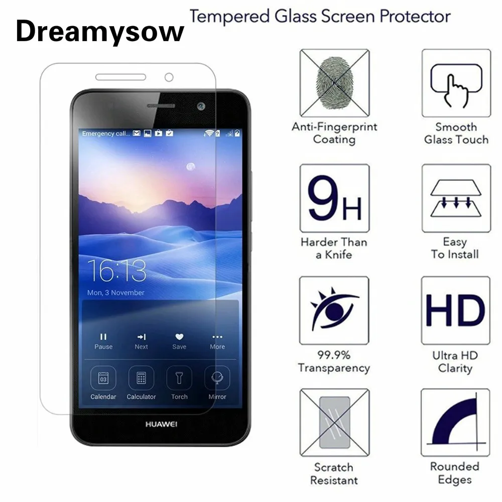 

9H Premium Tempered Glass Screen Protector for Huawei P9 Lite 2017 Y6 II Compact P8 Lite 2017 Y5 II Y3 II Y6 II G7 Honor 9 6X