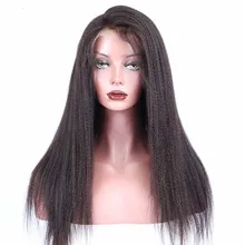 180% Density Full Lace Human Hair Wigs For Women Brazilian Remy Yaki Straight Wig Pre Plucked Front With Baby Hair You May