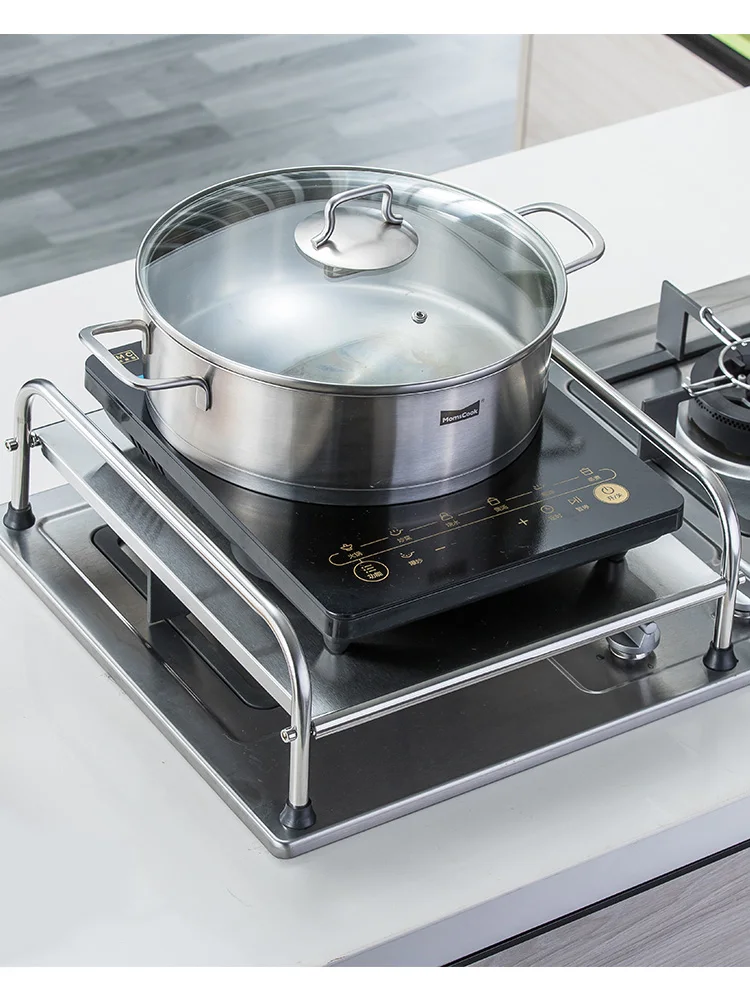  Inox Induction Cooker Shelf Support Table Kitchen Gas Stove Cover Base Multifunctional Stove Holder - 33020979914