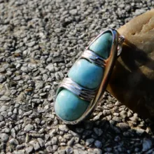 Новое поступление тонких Серебряные ювелирные изделия Высокое качество 925 пробы серебряная подвеска натуральный подвеска larimar без цепи для Для женщин