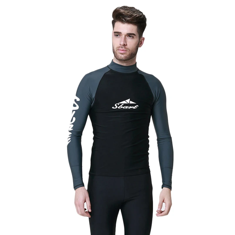 Mens Rash Guards Men Top Long Sleeve Shrt Lycra Surfing Diving Guard